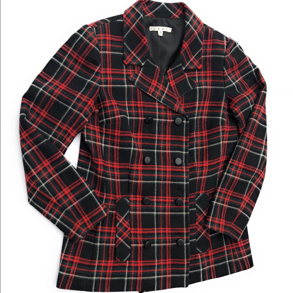 CAbi Double-Breasted Peacoat Lined Wool Blend Sz 8